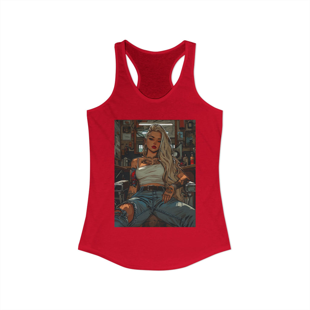Sitting Pretty: Unbothered — Lady Barber Racerback Tank