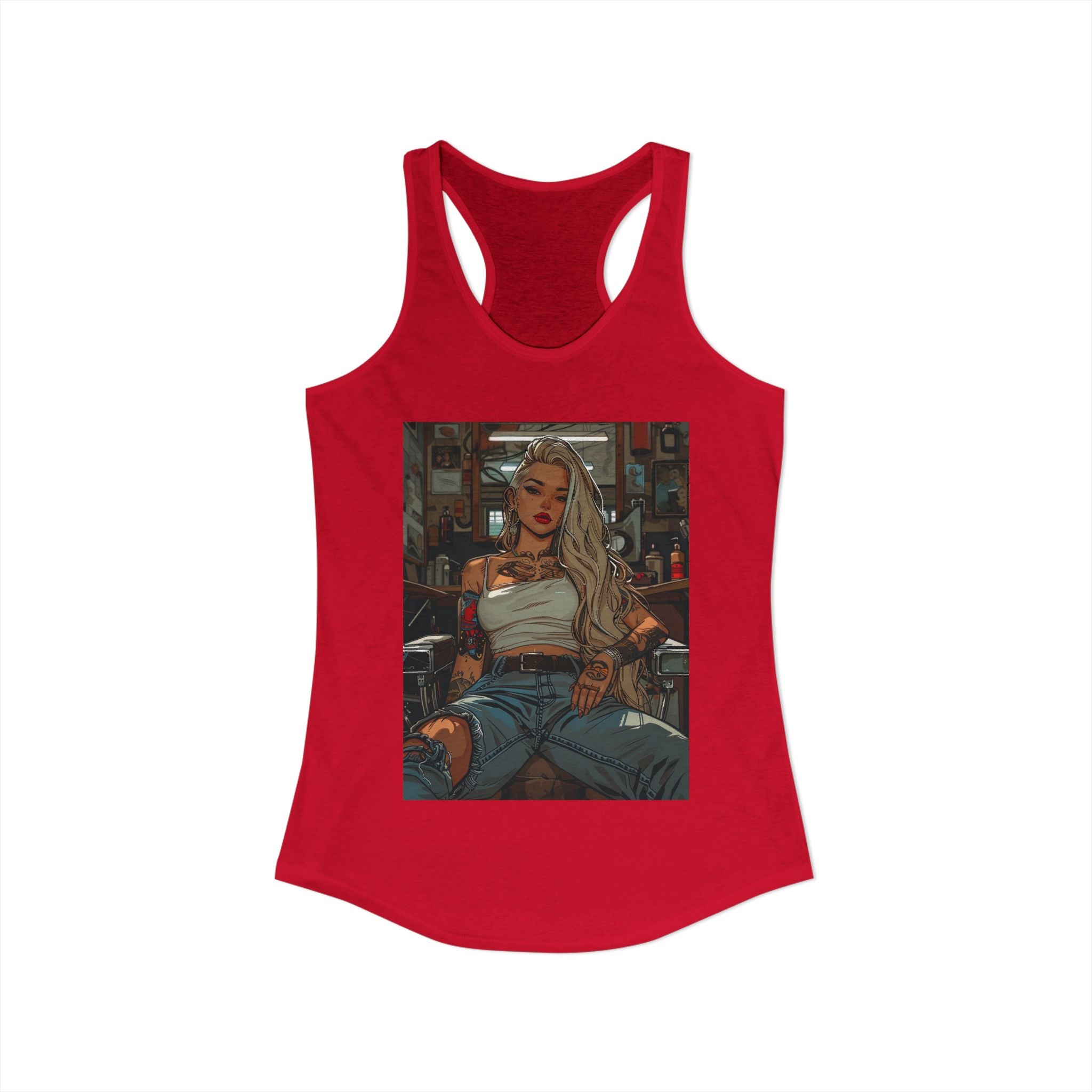 Sitting Pretty: Unbothered — Lady Barber Racerback Tank