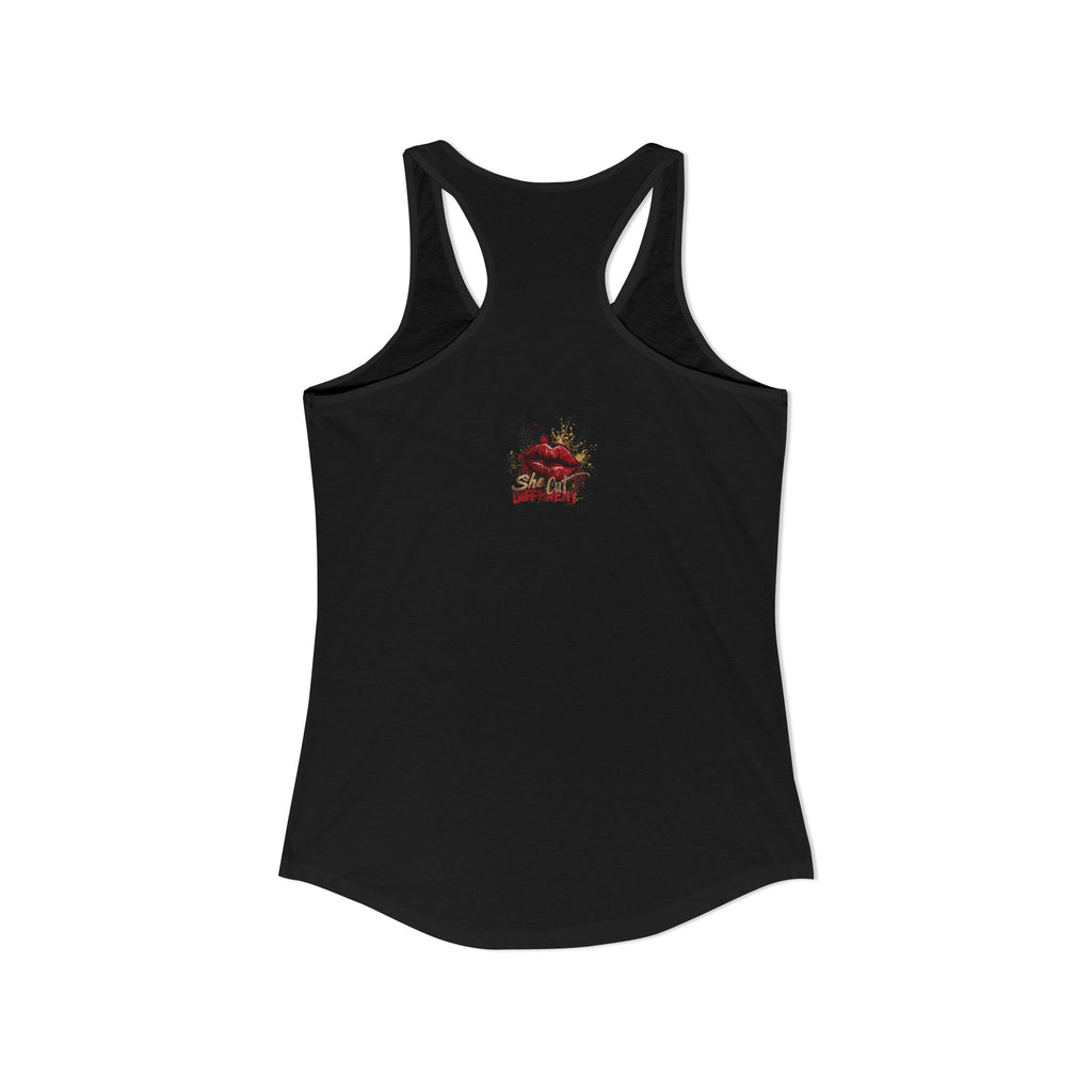 Sitting Pretty: Unbothered — Lady Barber Racerback Tank