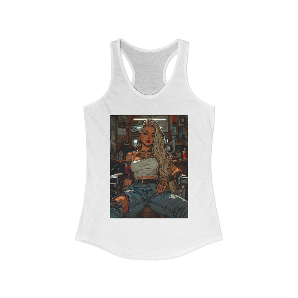 Sitting Pretty: Unbothered — Lady Barber Racerback Tank