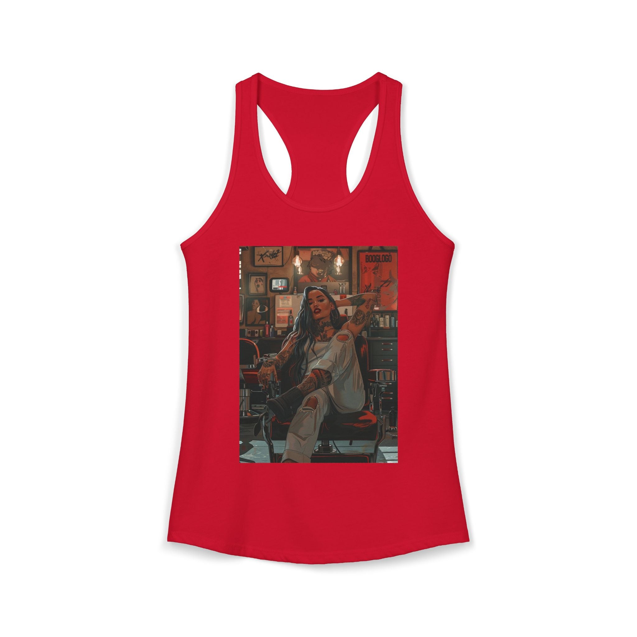 Sitting Pretty: La Reina — Lady Barber Racerback Tank