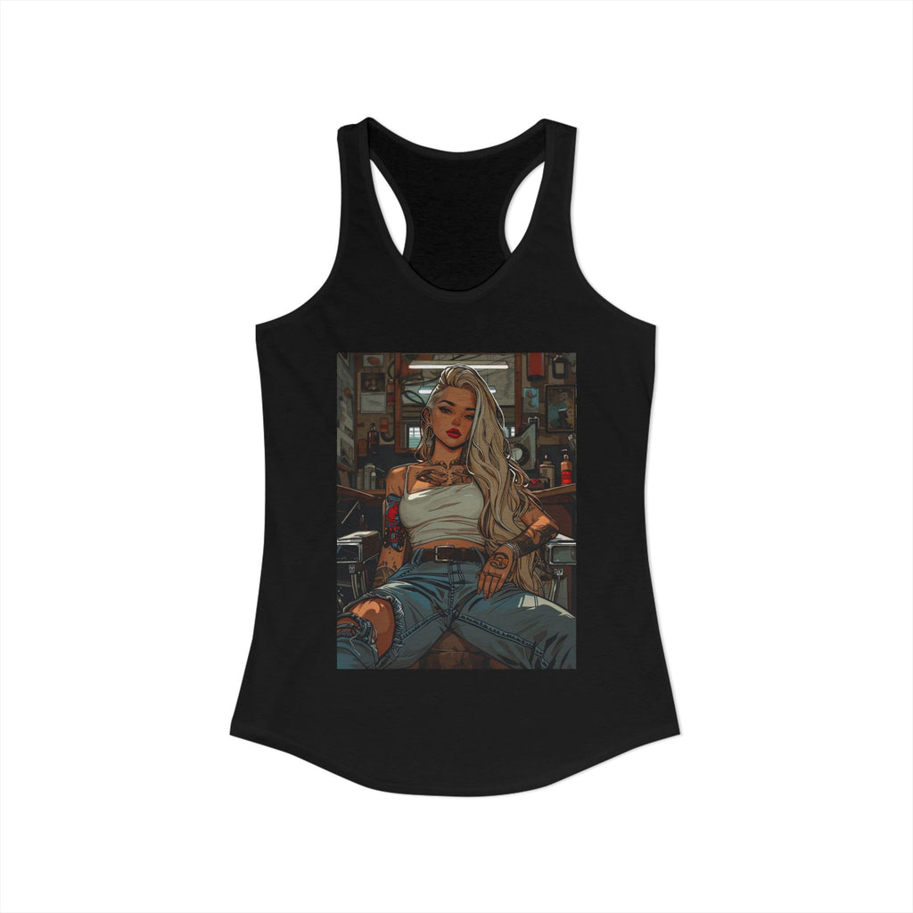 Sitting Pretty: Unbothered — Lady Barber Racerback Tank
