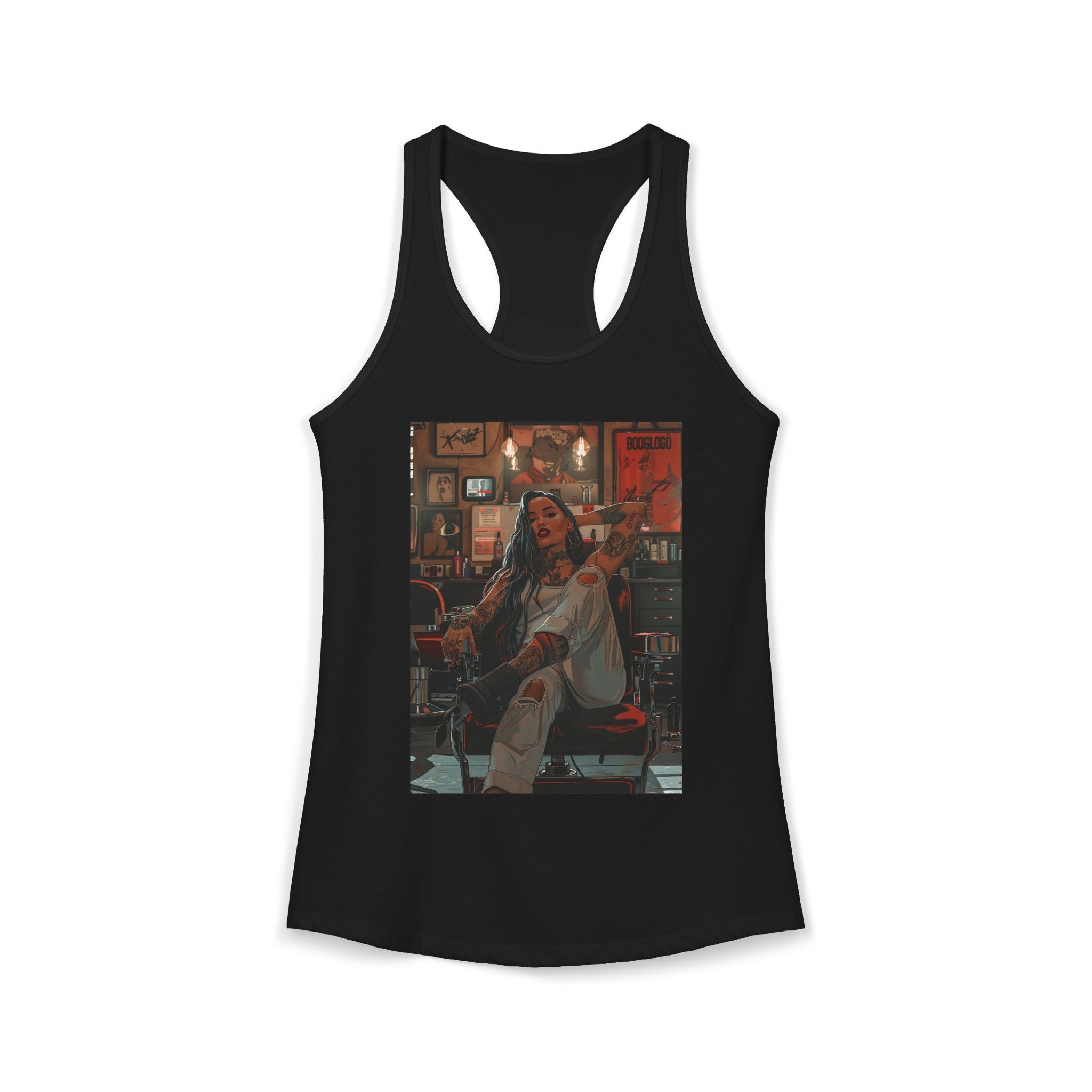Sitting Pretty: La Reina — Lady Barber Racerback Tank
