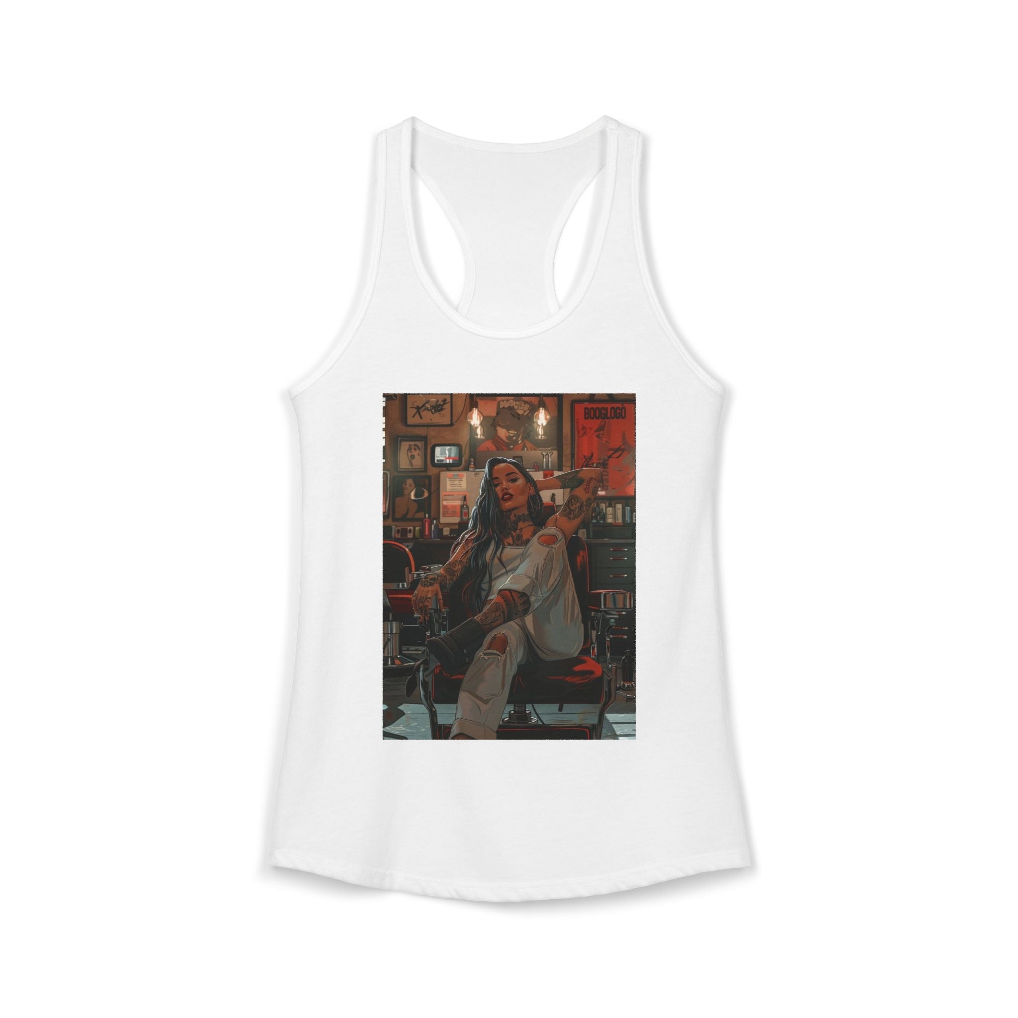 Sitting Pretty: La Reina — Lady Barber Racerback Tank